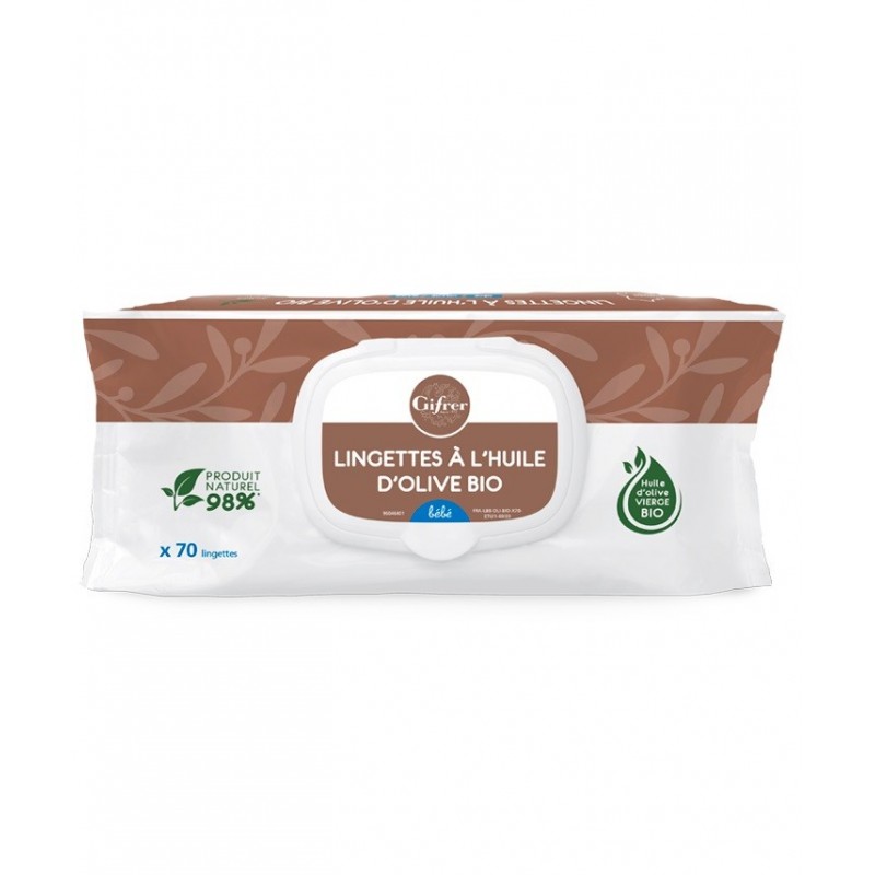GIFRER BEBE LINGETTES A HUILE OLIVE BIO 70U