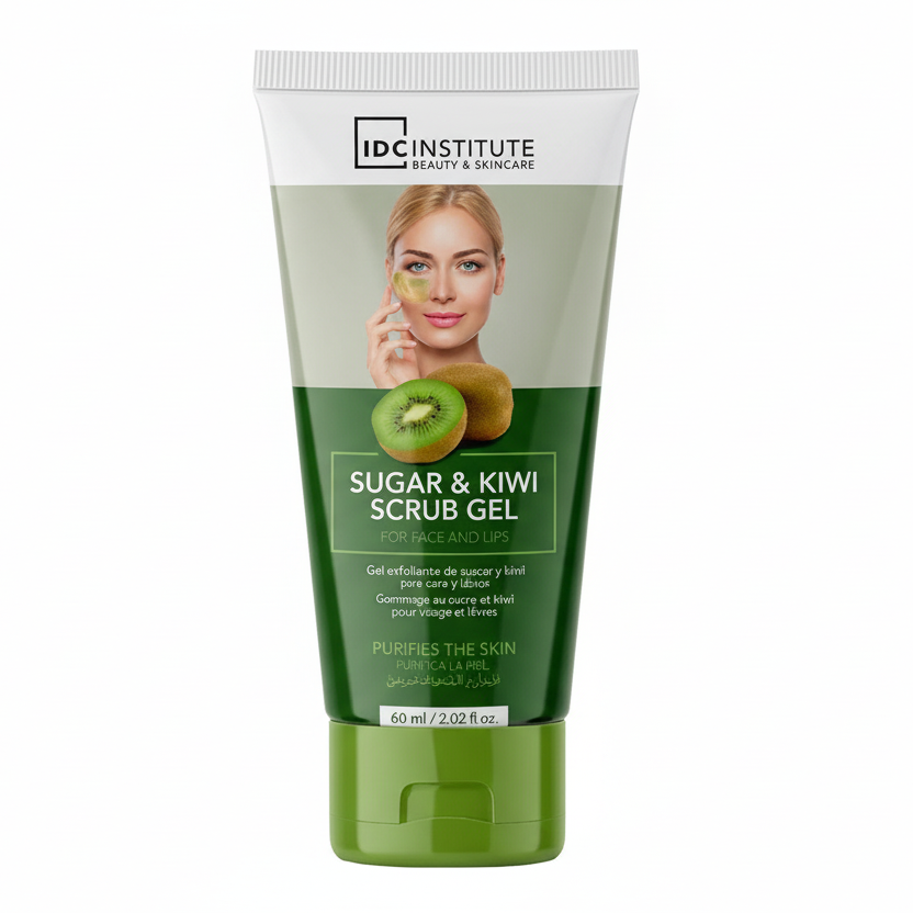 IDC INSTITUTE Gel Exfoliant au Sucre et Kiwi Lèvre et Visage 60ml Gommage Doux Exfoliant Hydratant