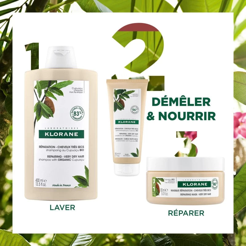 KLORANE Après-Shampooing Au Cupuaçu 200ml – Cheveux Très Secs et Abîmés