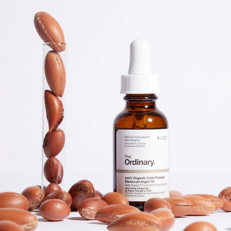THE ORDINARY Huile d’Argan Marocaine 100% Bio 30ml Pressée à Froid Visage Cheveux Corps