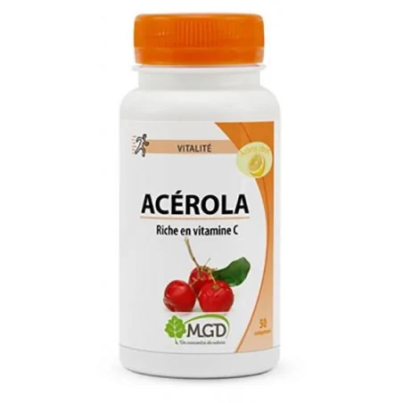 Mgd Nature Acérola Arôme Fruits Rouges – 50 Comprimés