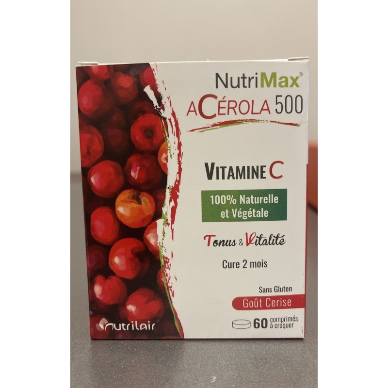 NUTRILAIR NUTRIMAX ACEROLA 500 VIT C 60 COMPRIMES