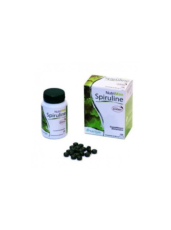 NUTRILAIR NUTRIMAX SPIRULINE 100% BIO TONUS ET VITALITÉ 120 COMPRIMES