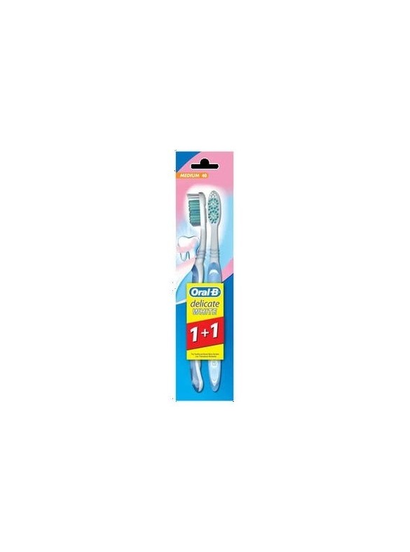 ORAL B BROSSE A DENTS DELICATE WHITE MEDIUM DUO