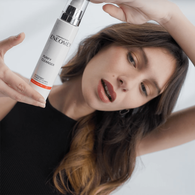 ENEOMEY Purify Cleanser Nettoyant Visage Corps 150ml Gel Purifiant Antibactérien Peaux Grasses Acnéiques Imperfections pH Physiologique