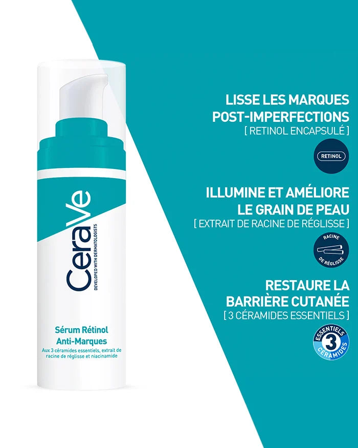CERAVE Sérum Rétinol Anti-Marques Renouvellement Cutané 30ml