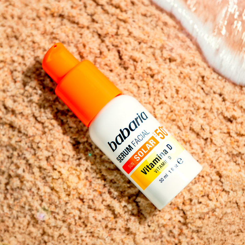 BABARIA Sérum Solaire Visage Vitamin D SPF 50+ 30ml Sérum Protection Solaire Anti-Âge