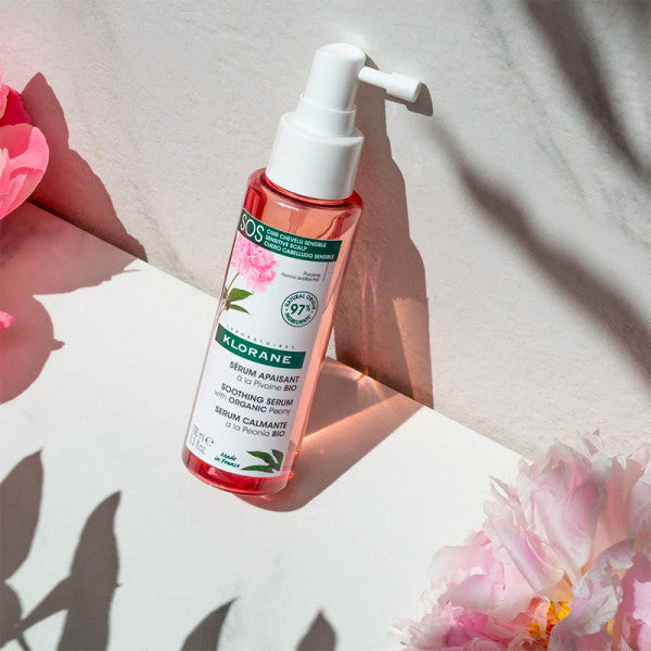 KLORANE Sérum SOS à la Pivoine BIO 100ml – Cuir Chevelu Sensible Sans Rinçage
