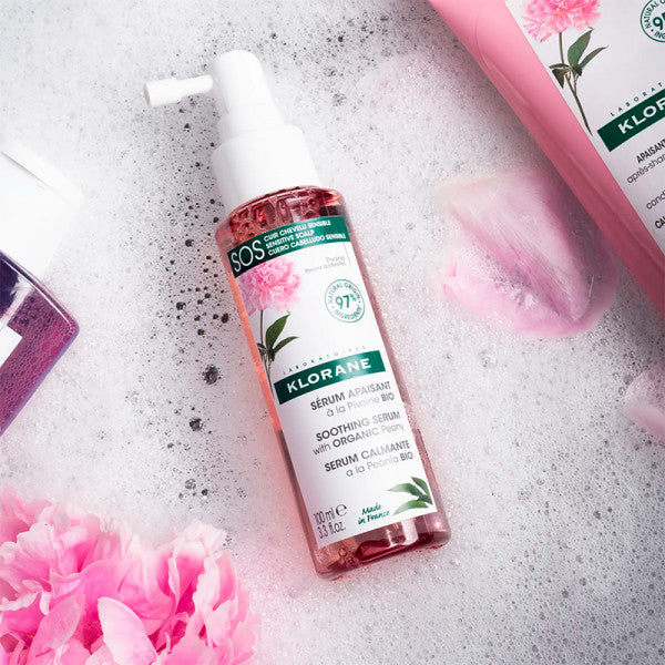 KLORANE Sérum SOS à la Pivoine BIO 100ml – Cuir Chevelu Sensible Sans Rinçage