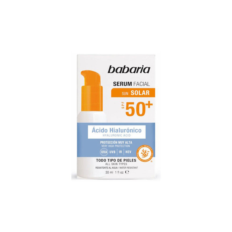 BABARIA Sérum Visage à l’Acide Hyaluronique SPF 50+ Sérum Anti-Âge Protection Solaire