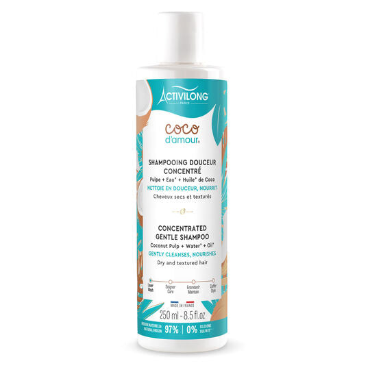 ACTIVILONG Coco D’Amour Shampooing Douceur 250ml Nettoie Hydrate Cheveux