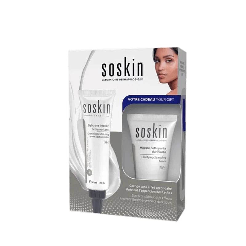 Soskin Gel-Crème Intensif Dépigmentant 30ml = Soskin Mousse Nettoyante 30ml Offerte
