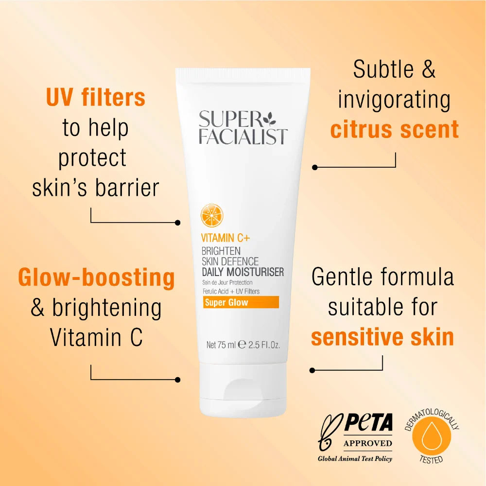 Super Facialist Vitamin C+ Brighten Skin Defence Daily Moisturiser 75ml Crème Hydratante Visage Vitamine C Protection