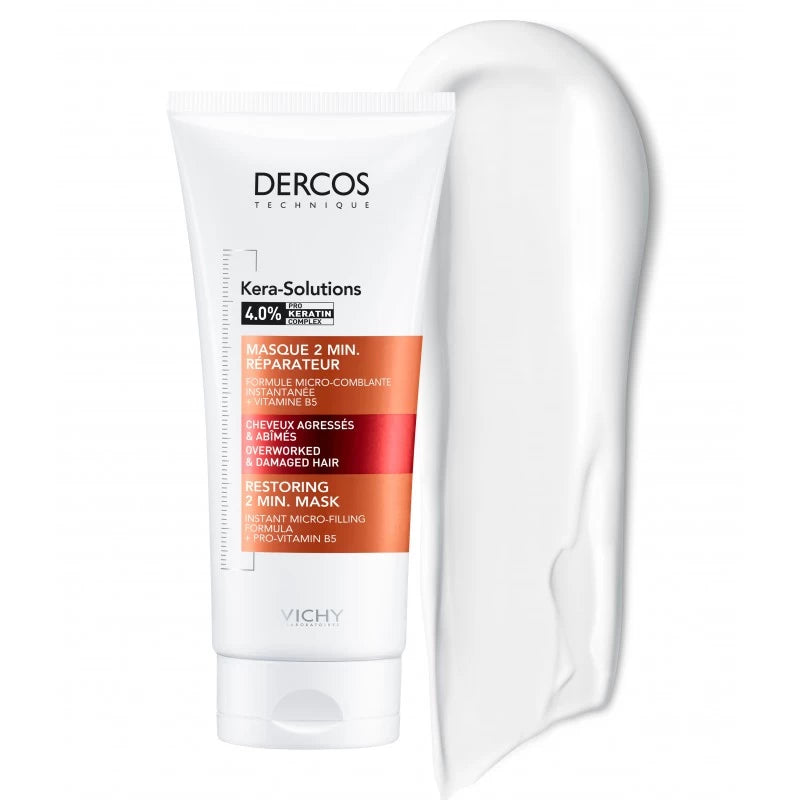 VICHY Dercos Kera-Solutions Masque 2 Minutes Réparateur Cheveux Abîmés 200ml