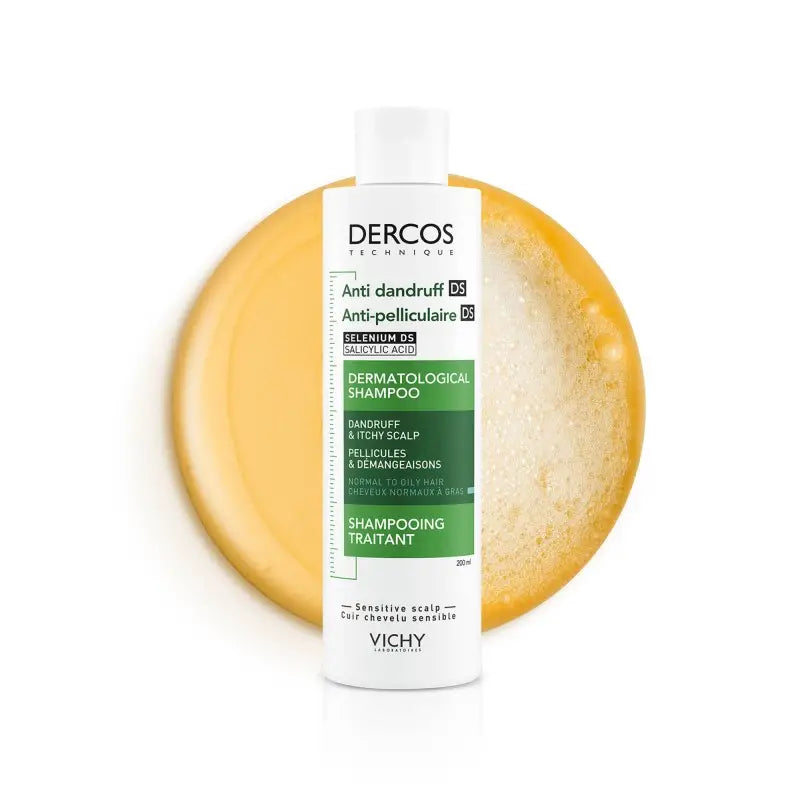 VICHY Dercos Shampooing Traitant Antipelliculaire Cheveux Normaux à Gras 200ml