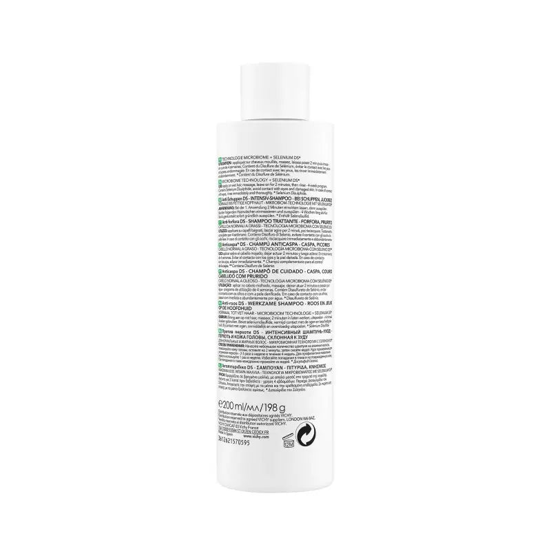 VICHY Dercos Shampooing Traitant Antipelliculaire Cheveux Normaux à Gras 200ml