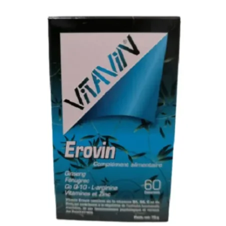 Vitavin Erovin Ginseng 60 Comprimés – Vitalité et Énergie Masculine Premium