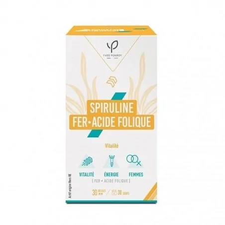 yves ponroy Spiruline – Fer – Acide folique 30 gélules